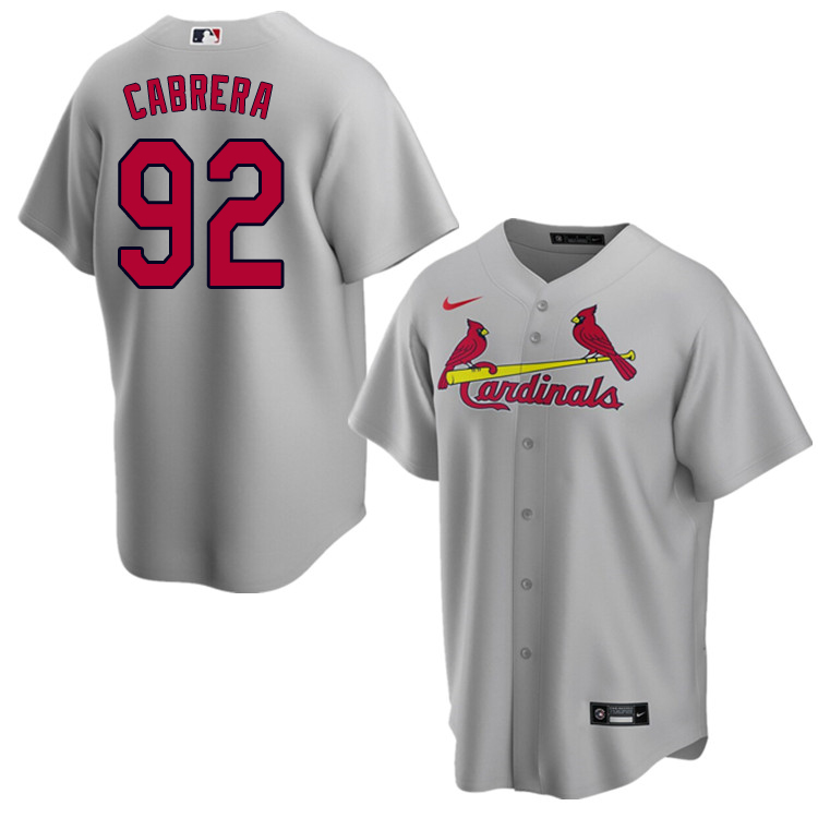 Nike Men #92 Genesis Cabrera St.Louis Cardinals Baseball Jerseys Sale-Gray